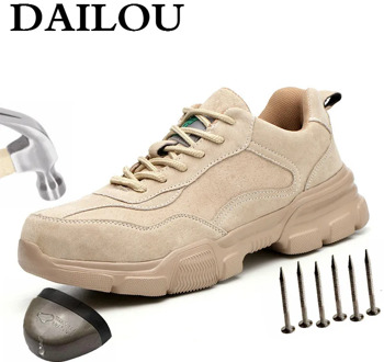 DAILOU Indestructible Shoes Men Safety Work Shoes All Season Outdoor Non-slip Steel Mid Sole Lightweight Men Boots Dropshipping