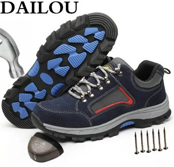 DAILOU Men Indestructible Steel Toe Shoes Puncture-Proof Lightweight Breathable Winter Anti-smashing Safety Shoes Free Shipping