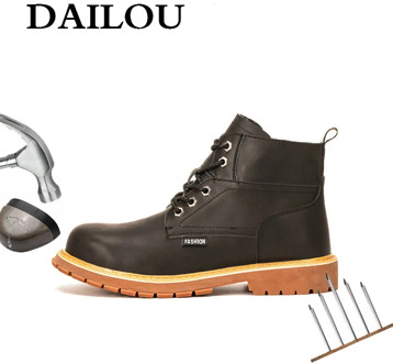 DAILOU Men's Outdoor Anti Slip Breathable Protective Work Shoes Boots Men's Puncture Proof Safety Shoe Indestructible Shoes