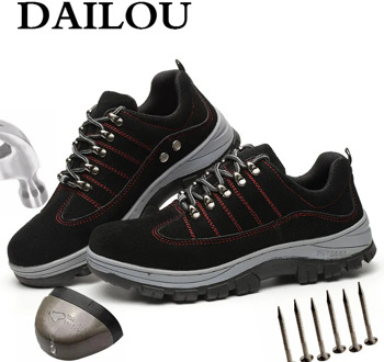 DAILOU Men's Steel Toe Work Safety Shoes Anti-smashing Steel Toe Cap Lightweight Outdoor Working Construction Shoes Dropshipping