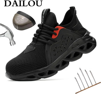 DAILOU Safety Work Shoes Boots for Men Anti-Smashing Steel Toe Boots Construction Shoes Safety Boots Sneakers Steel Toe Shoes