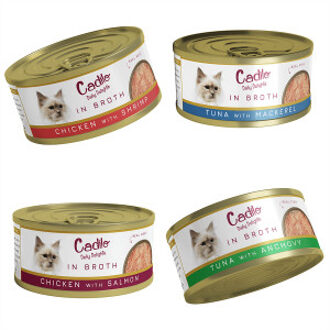 Daily Delights - in bouillon smakenmix - natvoer kat (12 x 70 g) 4 verpakkingen (48 x 70g)