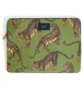 Daily Laptop hoes 13-14 inch - Laptopsleeve - Olive Leopard Groen - 14.2