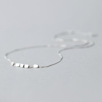 Dainty 925 Sterling Zilver Bonen Charm Ketting Korte | Liefde Simplisme Sterling-Zilver-Sieraden Moderne Boho GTLX462