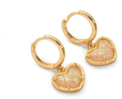 Dainty Kleurrijke Hart Oorbellen Voor Vrouwen, Gouden Oorringen, Engagement Party Accessoires, Oorbellen Sieraden V5