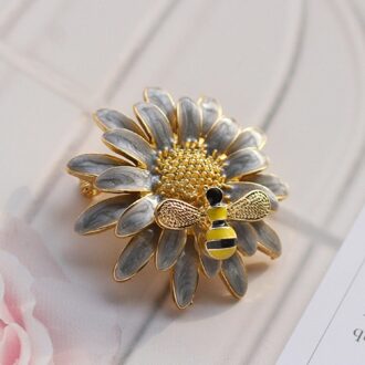 Daisy Bloem Vormige Legering Servetringen Bee Decoratieve Serviette Gespen Chinese Stijl Servet Decoratie Voor Banket Par grijs