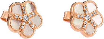 'Daisy' Dames 925 Sterling Zilveren Stud Oorbellen - Roze ZO-7585/RG Rosé