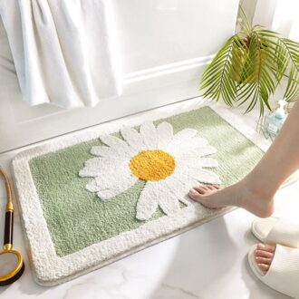 Daisy Deur Mat Voor Slaapkamer Woonkamer Absorberende Keuken Tapijten Antislip Badkamer Floor Tapijten Zachte Voet Pad L 50x80cm / groen