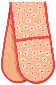 Daisy Flowers Dubbel Ovenwant Oranje 18x85 Cm