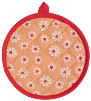 Daisy Flowers Pannenlap Onderzetter Rond Oranje 20 Cm