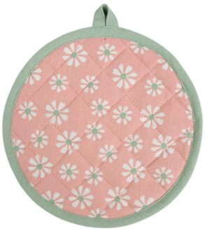 Daisy Flowers Pannenlap Onderzetter Rond Roze 20cm