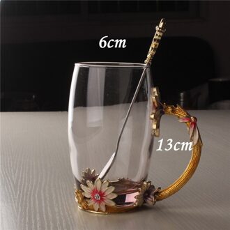 Daisy Gesneden Emaille Water Cup Creatieve Cup Kleur Bloem Cup Hittebestendig Glas High cup paars