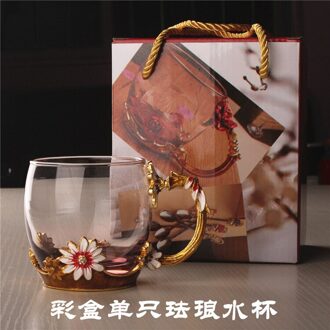 Daisy Gesneden Emaille Water Cup Creatieve Cup Kleur Bloem Cup Hittebestendig Glas kort cup paars