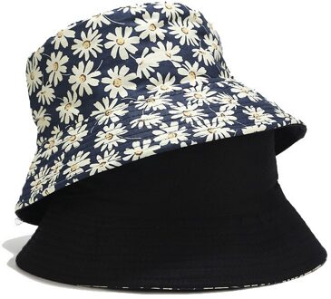 Daisy Vrouwelijke Cap Lente Zomer Emmer Hoed Voor Vrouwen Outdoor Zonnebrandcrème Zonnehoed Panama Dubbele zijdig