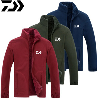 Daiwa Fishing Clothing Men Long Sleeve Autumn Winter Hiking Fishing Shirts Outdoor Warm Breathable Fishing Hoodies