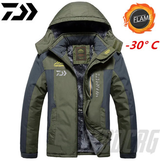 DAIWA Fishing Clothing Winter Autumn Winter Waterproof Warm Fishing Jackets Men Fleece Thick Outdoor Fishing Shirts M-9XL