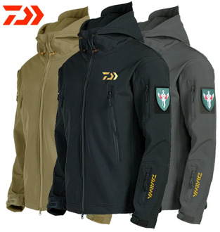 Daiwa Fishing Jackets Men Warm Thick Fleece Fishing Clothes Zipper Fishing Shirt Outerwear Man Daiwa Clothing for Winter Fishing