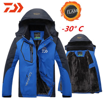 Daiwa Jacket Men Women Plus Velvet Warm Thick Windproof 2020 Winter Outdoor for Sports Fishing Clothing Plus Size Fishing Jacket