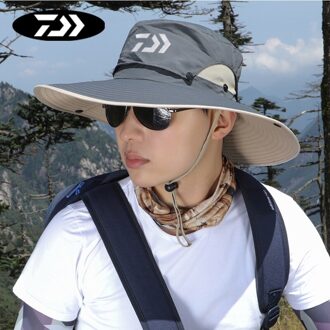 Daiwa Men's Summer Protective Fishing Hat Foldable Outdoor Climbing Breathable Fisherman Cap UV Protection Sunshade Hat Photo Color4