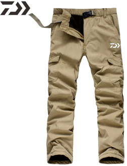 Daiwa Pants Men Fishing Pants Winter Thermal Solid Multi-pocket Cotton Casual Trousers Sport Loose Pants Men In Sweatpants