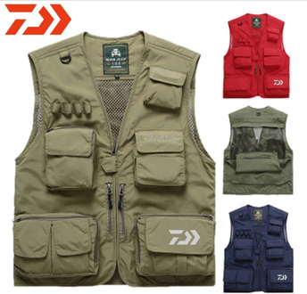 Daiwa Vest Fishing Multi-pocket Vest Men Fishing Vest Photography Outdoor Climbing Breathable Mesh Photography Vest Customizable