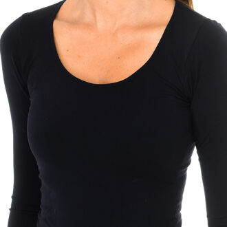 Dakota Langarm-Rundhals-T-Shirt 210397 Damen Zwart