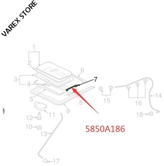 Dakraam Gids Staaf Voor M Itsubishi Outlander Oem: 5850A185 rechtsaf