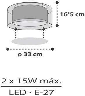 Dalber Cloud Grey plafondlamp, Ø 33 cm, grijs
