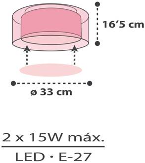 Dalber Cloud Roze plafondlamp, Ø 33 cm, roze