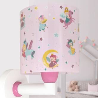 Dalber Fairy Dreams wandlamp met stekker, meerkleurig, E27 roze, wit, kleurrijk