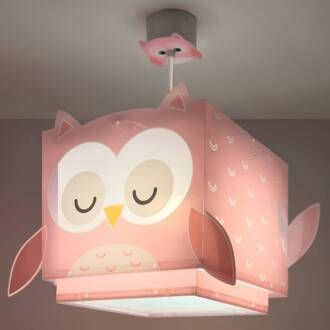 Dalber hanglamp Little Owl, roze, roze, wit