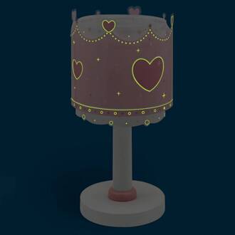 Dalber Kindertafellamp Little Queen, G4, Ø 15 cm wit, roze