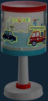 Dalber Kindertafellamp Police, G4, Ø 15 cm rood, blauw, wit