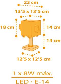 Dalber Little Chicken tafellamp voor kinderen geel, oranje, rood, wit