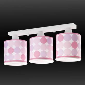 Dalber plafondlamp 3-lamps Colors 50 cm roze
