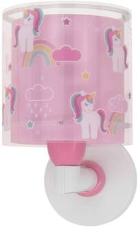 Dalber Unicorns kinder-wandlamp met eenhoornmotief roze, wit