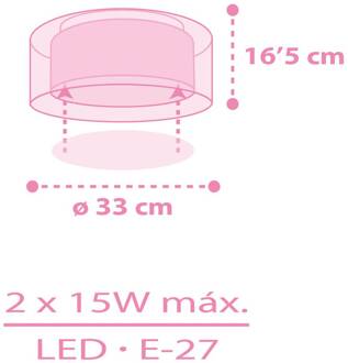 Dalber Unicorns plafondlamp eenhoornmotief 1-lamps roze