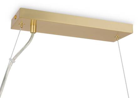 Dallas hanglamp, 25-lichts, lang, goud goud, mat wit