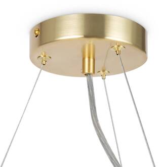 Dallas hanglamp 25-lichts, rond, goud goud, mat wit