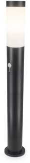 Dally LED Sokkellamp Zwart L - Bewegingssensor - Schemerschakelaar - E27 fitting - IP44 Waterdicht - 110 cm - padverlichting - Staande buitenlamp