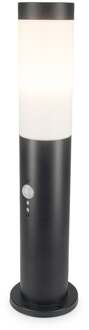 Dally LED Sokkellamp Zwart S - Bewegingssensor - Schemerschakelaar - E27 fitting - IP44 Waterdicht - 45 cm - tuinverlichting - padverlichting