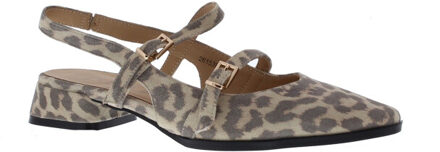 Dalmazia slingback 2 gesp | maat: | | dames | suede - maat 39 Taupe