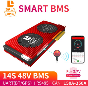 Daly 18650 smart BMS 14S 48V 150A 200A 250A Bluetooth 485 to USB device CAN NTC UART software Li-on Battery protection Board BMS