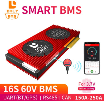 Daly 18650 smart BMS 16S 60V 150A 200A 250A Bluetooth 485 to USB device CAN NTC UART software Li-on Battery protection Board BMS
