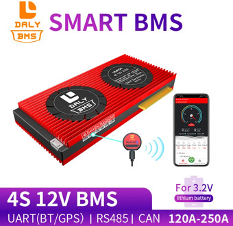 Daly 18650 smart LiFePO4 4S BMS 12V 150A 200A 250A Bluetooth 485 to USB device CAN NTC UART togther Lion LiFePO4 LTO Batteries
