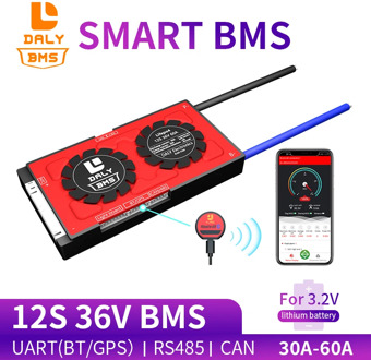 Daly 3.2v 18650 smart BMS 12S 36V 30A 40A 60A Bluetooth 485 to USB device NTC UART software togther Lion LiFepo4 Battery BMS