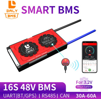 Daly 3.2v 18650 smart BMS 16S 48V 30A 40A 60A Bluetooth 485 to USB device NTC UART software togther Lion LiFepo4 Battery BMS