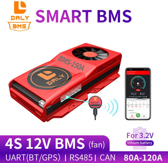 Daly ant smart BMS 3.2V 18650 BMS LiFePO4 BMS 4S 12V 80A 100A 120A BMS with Bluetooth UART RS485 CAN NTC function with Fan