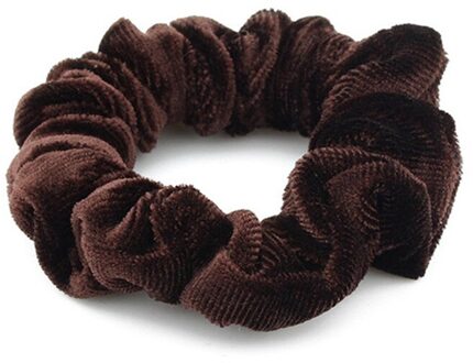 Dame Haar Accessoires Fluwelen Scrunchies Elastische Haarbanden Paardenstaart Houder Scrunchies Tie Haar Rubberen Band Hoofdband bruin
