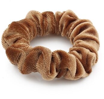 Dame Haar Accessoires Fluwelen Scrunchies Elastische Haarbanden Paardenstaart Houder Scrunchies Tie Haar Rubberen Band Hoofdband licht koffie